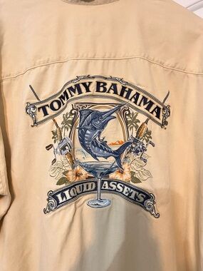 Vintage Tommy Bahama silk button down shirt liquid assets XXL